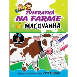 Maľovanka so 6 hračkami - Zvieratká na farme