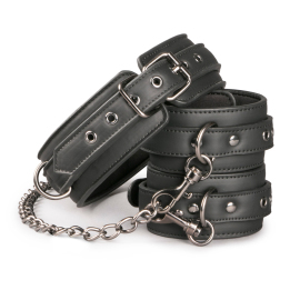 Easytoys Fetish Collection Leather Collar With Handcuffs