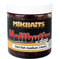 Mikbaits Halibutky v dipe Red fish 14mm 250ml - cena, srovnání