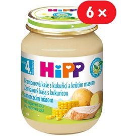 Hipp Bio Zemiakové pyré s kukuricou a morčacím mäsom 6x125g