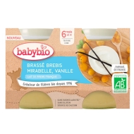 Babybio Brassé z ovčieho mlieka mirabelky vanilka 2x130g - cena, srovnání
