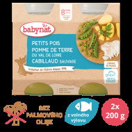 Babybio Hrášok a zemiaky s treskou 2x200g - cena, srovnání