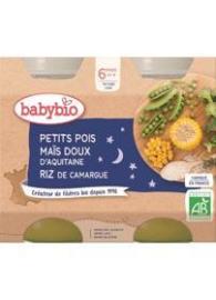 Babybio Hrášok, sladká kukurica, ryža 2x200g