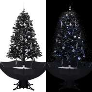 vidaXL Snežiaci vianočný stromček s dáždnikovým podstavcom čierny 170cm PVC - cena, srovnání