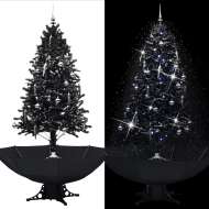 vidaXL Snežiaci vianočný stromček s dáždnikovým podstavcom čierny 190cm PVC - cena, srovnání