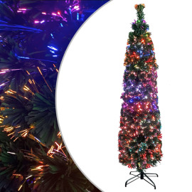 vidaXL Umelý úzky vianočný stromček s podstavcom 240cm optické vlákno