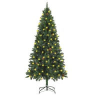 vidaXL Umelý vianočný stromček LED a borovicové šišky zelený 180cm - cena, srovnání