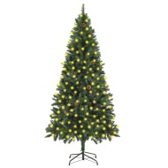 vidaXL Umelý vianočný stromček LED a borovicové šišky zelený 210cm - cena, srovnání