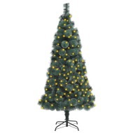 vidaXL Umelý vianočný stromček s LED a podstavcom zelený 180cm PET - cena, srovnání