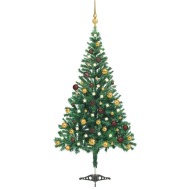 vidaXL Umelý vianočný stromček s LED a sadou gulí 180cm 564 vetvičiek - cena, srovnání