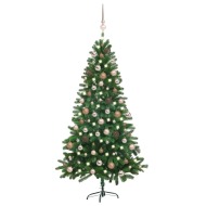 vidaXL Umelý vianočný stromček s LED a súpravou gulí 150cm zelený - cena, srovnání