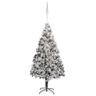 vidaXL Umelý vianočný stromček s LED a súpravou gulí 240cm zelený PVC - cena, srovnání