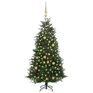 vidaXL Umelý vianočný stromček s LED a súpravou gulí zelený 180cm PVC&PE - cena, srovnání
