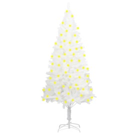 vidaXL Umelý vianočný stromček s LED biely 180cm