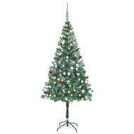 vidaXL Umelý vianočný stromček s LED, súpravou gulí a šiškami 180cm - cena, srovnání