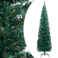 vidaXL Úzky umelý vianočný stromček s podstavcom, zelený 240 cm , PVC - cena, srovnání