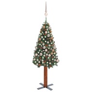 vidaXL Úzky vianočný stromček s LED a sadou gulí zelený 180cm PVC - cena, srovnání