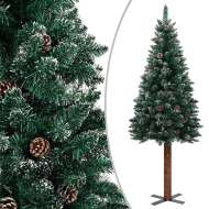vidaXL Úzky vianočný stromček s pravým drevom a bielym snehom zelený 180cm - cena, srovnání