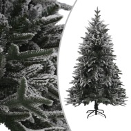 vidaXL Zasnežený umelý vianočný stromček zelený 180cm PVC&PE - cena, srovnání