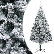 vidaXL Zasnežený umelý vianočný stromček zelený 210cm PVC - cena, srovnání