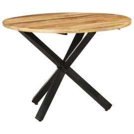 vidaXL Jedálenský stôl 100 cm masívne drevo / oceľ 321681