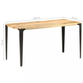 vidaXL Jedálenský stôl masívne drevo / oceľ 140x70x76 cm 286363