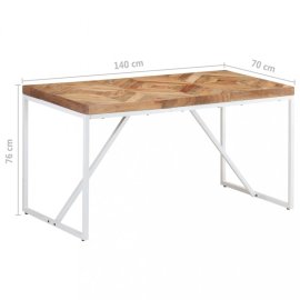 vidaXL Jedálenský stôl hnedá / biela 140x70x76 cm 323547