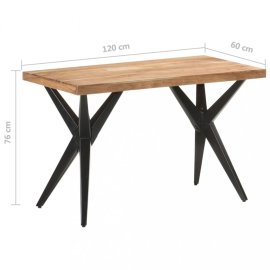 vidaXL Jedálenský stôl masívne drevo / oceľ 120x60x76 cm 323559