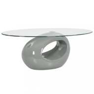 vidaXL Konferenčný stolík lamino / sklo Sivá lesk 282987 - cena, srovnání