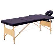 vidaXL Skladací masážny stôl, 3 zóny, drevo, fialový - cena, srovnání