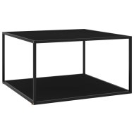 vidaXL Čajový stolík čierny s čiernym sklom 90x90x50 cm - cena, srovnání