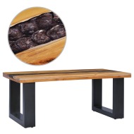 vidaXL Konferenčný stolík 100x50x40 cm masívne teakové drevo a polyresin - cena, srovnání