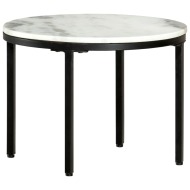 vidaXL Konferenčný stolík čierno-biely Ø5 cm pravý masívny mramor - cena, srovnání