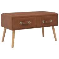 vidaXL Konferenčný stolík, hnedý 80x40x46 cm, umelá koža - cena, srovnání