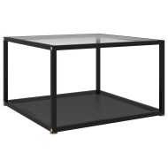 vidaXL Konferenčný stolík, priehľadný+čierny 60x60x35 cm, tvrdené sklo - cena, srovnání