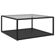 vidaXL Konferenčný stolík, priehľadný+čierny 80x80x35 cm, tvrdené sklo - cena, srovnání