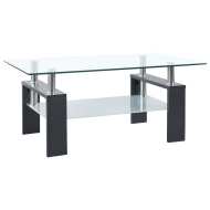 vidaXL Konferenčný stolík sivý a priesvitný 95x55x40 cm tvrdené sklo - cena, srovnání