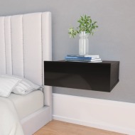 vidaXL Nástenný nočný stolík lesklý čierny 40x30x15 cm drevotrieska - cena, srovnání
