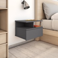vidaXL Nástenný nočný stolík lesklý sivý 40x31x27 cm drevotrieska - cena, srovnání