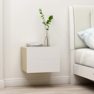 vidaXL Nočné stolíky 2 ks, biela a dub sonoma 40x30x30cm, drevotrieska - cena, srovnání