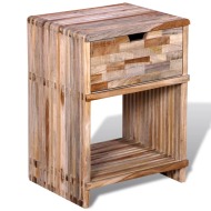 vidaXL Nočný stolík so zásuvkou, recyklované tíkové drevo - cena, srovnání