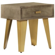 vidaXL Nočný stolík 45x35x48 cm masívne mangovníkové drevo a liatina - cena, srovnání
