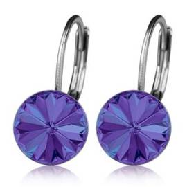 Nubis Ocelové náušnice s krystaly Swarovski HELIOTROPE