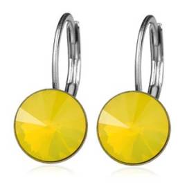 Nubis Ocelové náušnice s krystaly Swarovski YELLOW OPAL