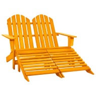 vidaXL 2-miestna záhradná stolička a taburetka Adirondack jedľový masív oranžová - cena, srovnání