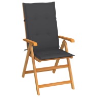 vidaXL Záhradná stolička s antracitovými podložkami tíkový masív - cena, srovnání
