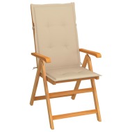 vidaXL Záhradná stolička s béžovými podložkami tíkový masív - cena, srovnání