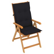 vidaXL Záhradná stolička s čiernymi podložkami tíkový masív - cena, srovnání