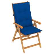 vidaXL Záhradná stolička s kráľovsky modrými podložkami tíkový masív - cena, srovnání
