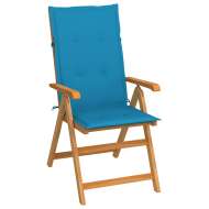 vidaXL Záhradná stolička s modrými podložkami tíkový masív - cena, srovnání